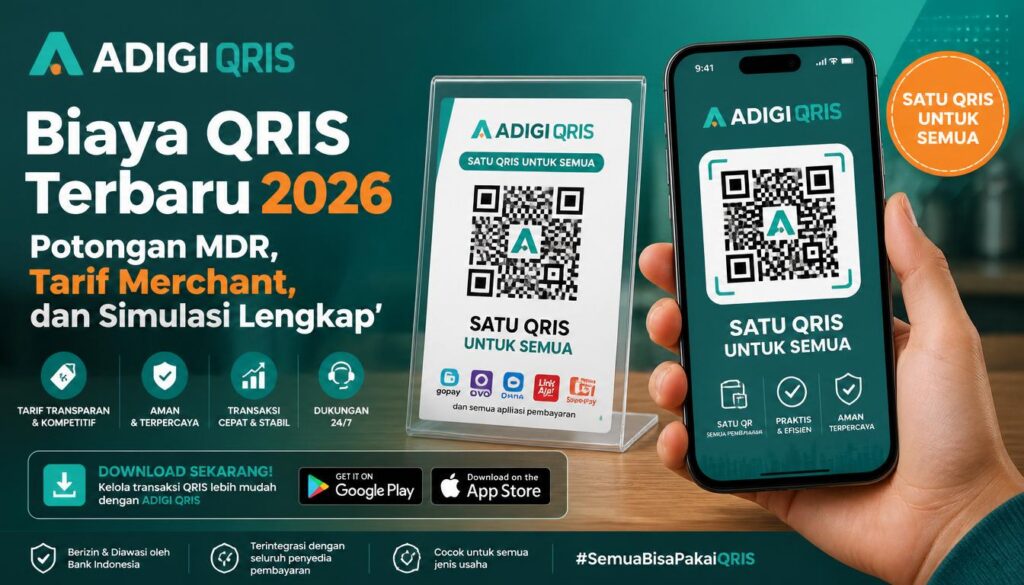 Biaya QRIS Terbaru 2026 Potongan MDR, Tarif Merchant, dan Simulasi Lengkap