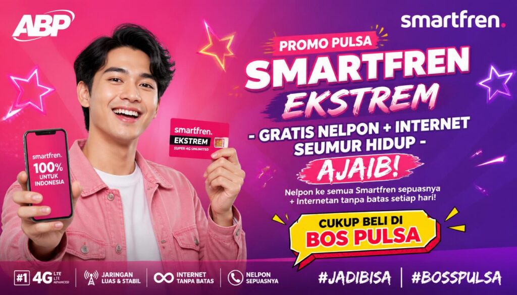 Promo Pulsa Smartfren Ekstrem Gratis Nelpon + Internet Seumur Hidup Ajaib!