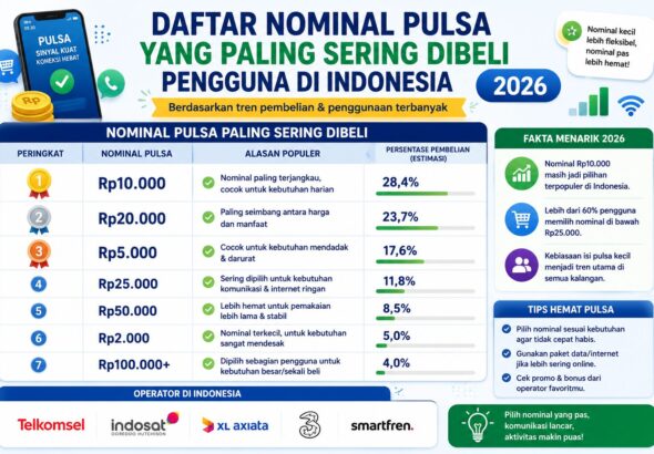 Daftar Nominal Pulsa