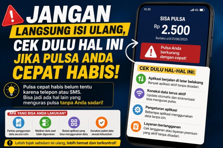 Jangan Langsung Isi Ulang, Cek Dulu Hal Ini Jika Pulsa Anda Cepat Habis