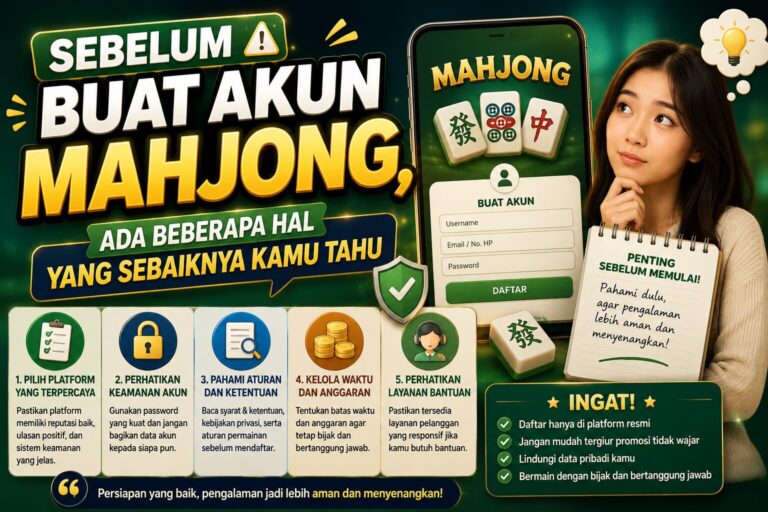 Sebelum Buat Akun Mahjong, Ada Beberapa Hal yang Sebaiknya Kamu Tahu